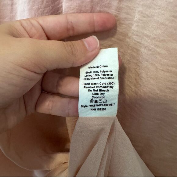 Avec Les Filles Pink Satin Lace Cut Out Ruffle Trim Midi Slip Dress NWT Size S - Picture 10 of 10